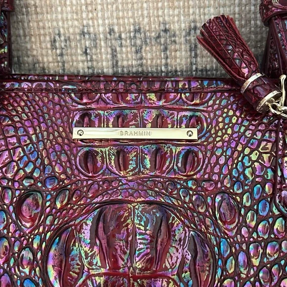 NWT Brahmin Medium Asher Tote in Sangria Melbourne - Picture 5 of 14